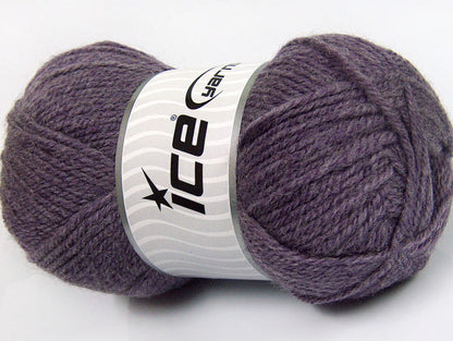 Lot of 4 x 100gr Skeins Ice Yarns FAVOURITE WOOL (50% Wool) Yarn Lilac Melange