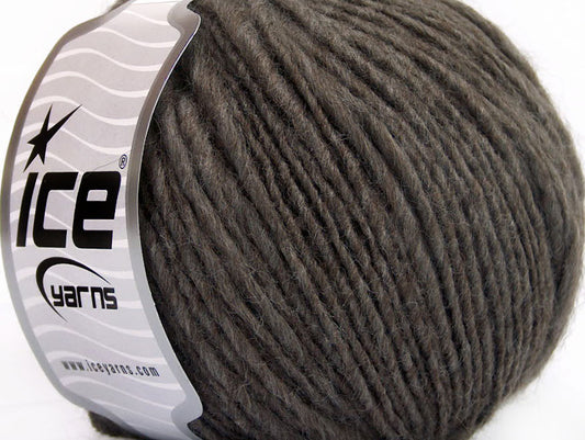 Lot of 8 Skeins ICE VISCOSE ALPACA FLAMME (20% Alpaca Superfine 30% Wool) Yarn Dark Camel Melange