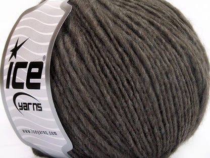 Lot of 8 Skeins ICE VISCOSE ALPACA FLAMME (20% Alpaca Superfine 30% Wool) Yarn Dark Camel Melange