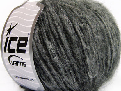 Lot of 8 Skeins ICE SALE WINTER (30% Mohair) Hand Knitting Yarn Grey Black