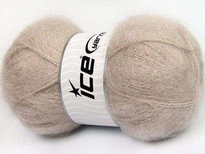 Lot of 4 x 100gr Skeins ICE SALE WINTER (50% Mohair) Hand Knitting Yarn Beige