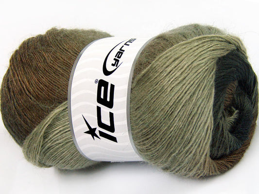 Lot of 4 x 100gr Skeins Ice Yarns ALPACA ACTIVE (20% Alpaca 20% Wool) Yarn Brown Shades Anthracite