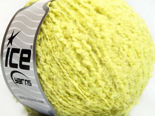 Lot of 8 Skeins ICE SALE BOUCLE (27% Wool) Hand Knitting Yarn Light Green