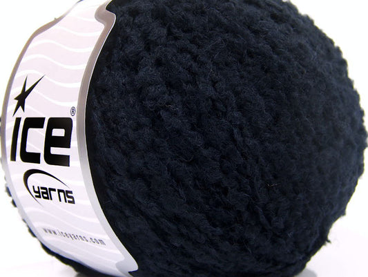 Lot of 8 Skeins ICE SALE BOUCLE (27% Wool) Hand Knitting Yarn Dark Navy