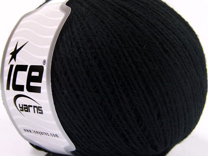 Lot of 8 Skeins ICE WOOL FINE (50% Wool) Hand Knitting Yarn Black