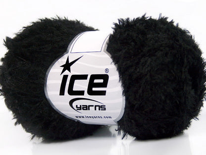 Lot of 8 Skeins ICE ANDREA VISCOSE (95% Viscose) Hand Knitting Yarn Black