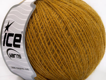 Lot of 8 Skeins ICE WOOL FINE (50% Wool) Hand Knitting Yarn Gold