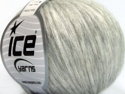 Lot of 8 Skeins ICE WOOL SOFTAIR (30% Wool) Hand Knitting Yarn Grey Melange