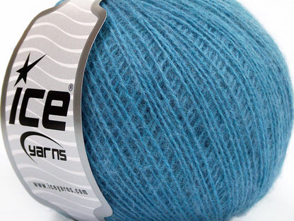 Lot of 8 Skeins ICE WOOL FINE Hand Knitting Yarn Blue