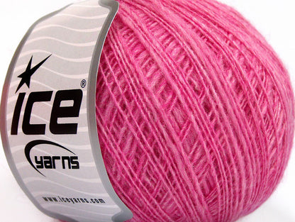 Lot of 8 Skeins Ice Yarns FLAMME WOOL FINE (50% Wool) Hand Knitting Yarn Pink