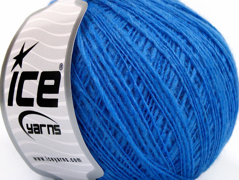 Lot of 8 Skeins ICE FLAMME WOOL FINE (50% Wool) Hand Knitting Yarn Blue