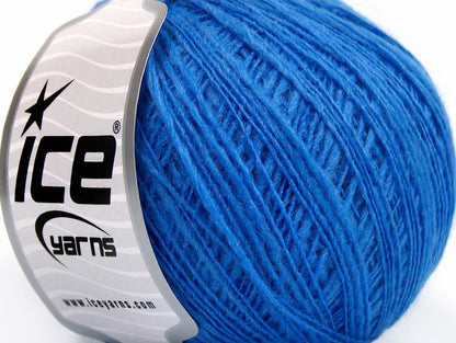 Lot of 8 Skeins ICE FLAMME WOOL FINE (50% Wool) Hand Knitting Yarn Blue