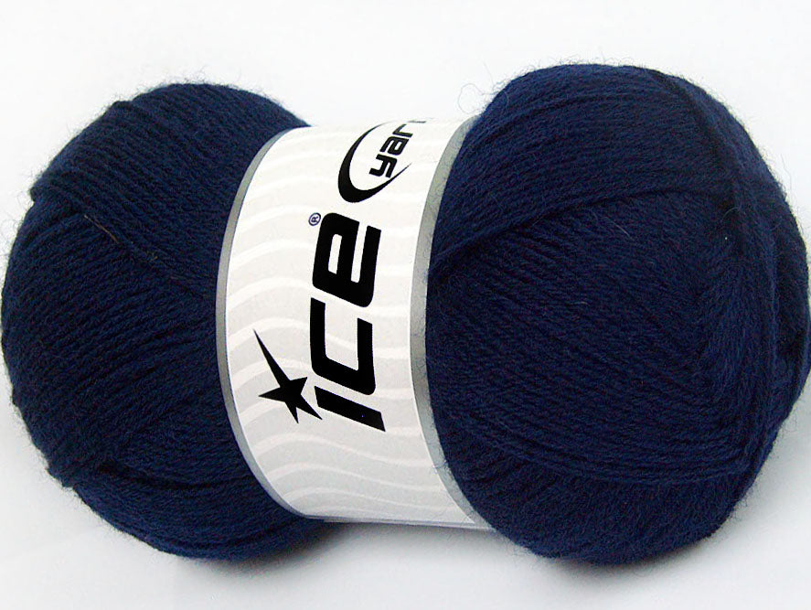 Lot of 4 x 100gr Skeins ICE SOLID SOCK (75% Superwash Wool) Yarn Navy