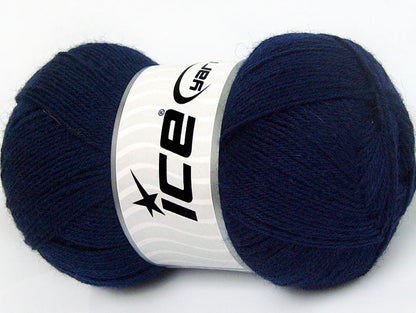 Lot of 4 x 100gr Skeins ICE SOLID SOCK (75% Superwash Wool) Yarn Navy
