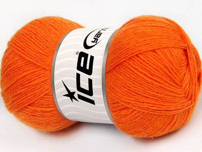 Lot of 4 x 100gr Skeins Ice Yarns SOLID SOCK (75% Superwash Wool) Yarn Orange