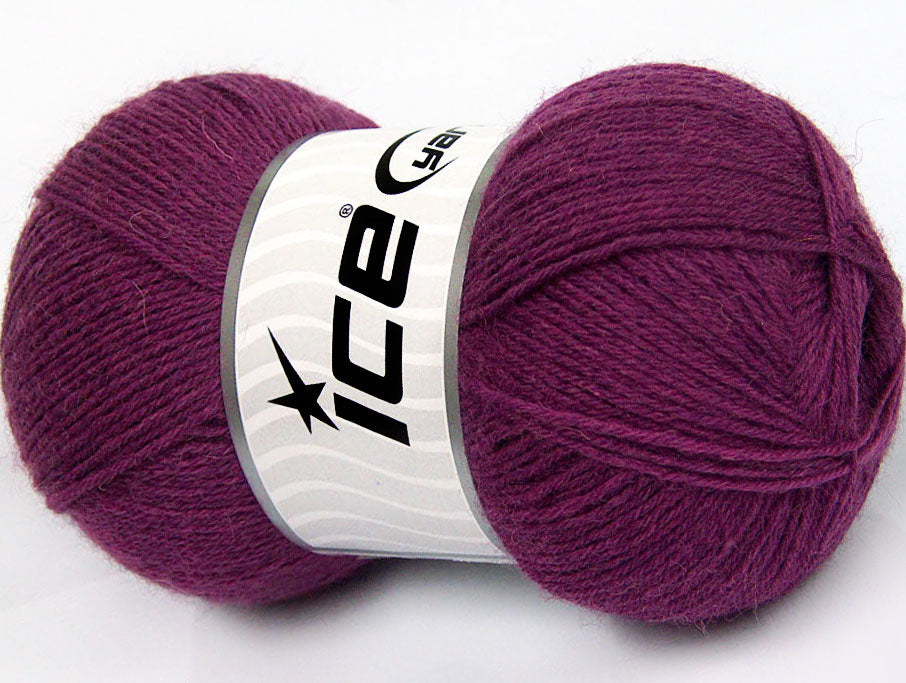 Lot of 4 x 100gr Skeins ICE SOLID SOCK (75% Superwash Wool) Yarn Lavender