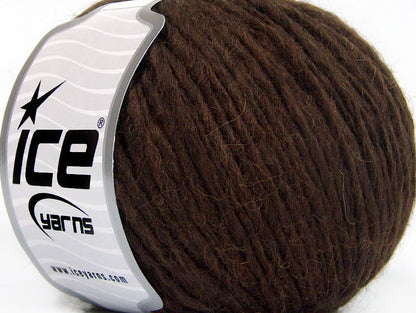 Lot of 8 Skeins Ice Yarns PERU ALPACA WORSTED (25% Alpaca 50% Merino Wool) Yarn Dark Brown