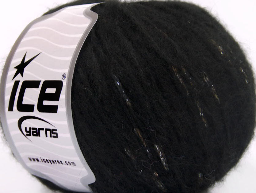 Lot of 8 Skeins ICE LUCILLA MOHAIR (40% Mohair 10% Wool) Yarn Black