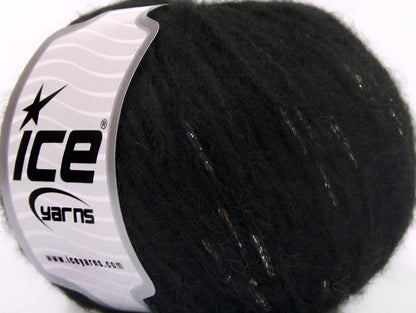 Lot of 8 Skeins ICE LUCILLA MOHAIR (40% Mohair 10% Wool) Yarn Black