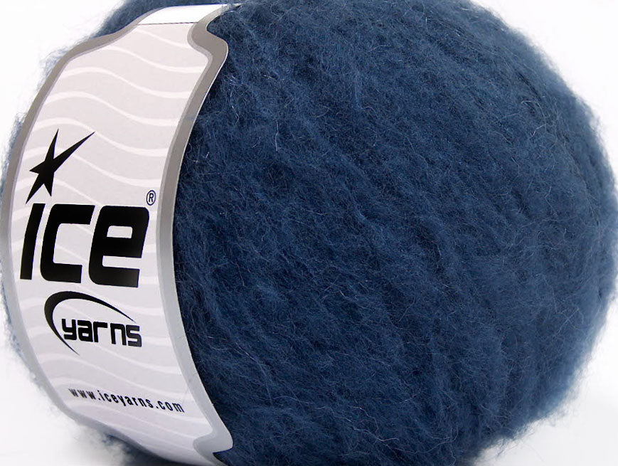 Lot of 8 Skeins Ice Yarns PIUMOTTO MOHAIR (20% Mohair 10% Wool) Yarn Navy