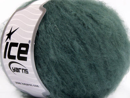 Lot of 8 Skeins Ice Yarns PIUMOTTO MOHAIR (20% Mohair 10% Wool) Yarn Hunter Green