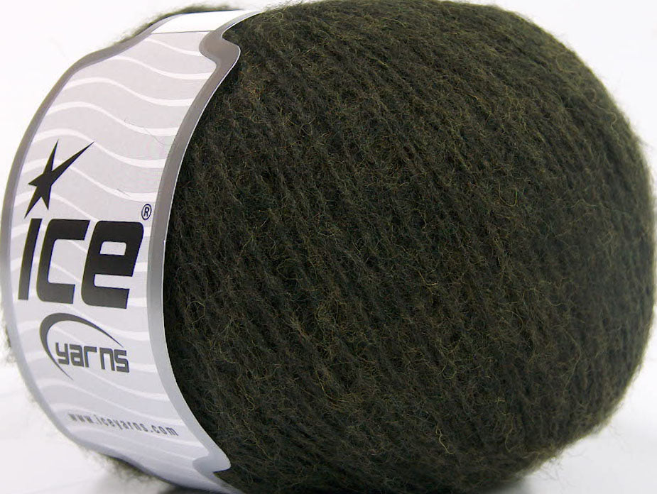 Lot of 8 Skeins Ice Yarns PHILIP ALPACA FINE (15% Alpaca 15% Wool) Yarn Dark Khaki