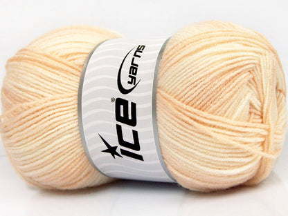 Lot of 4 x 100gr Skeins ICE BABY PRINT Hand Knitting Yarn Powder Pink Cream