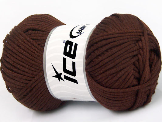 Lot of 4 x 100gr Skeins Ice Yarns TUBE VISCOSE (73% Viscose) Yarn Coffee Brown