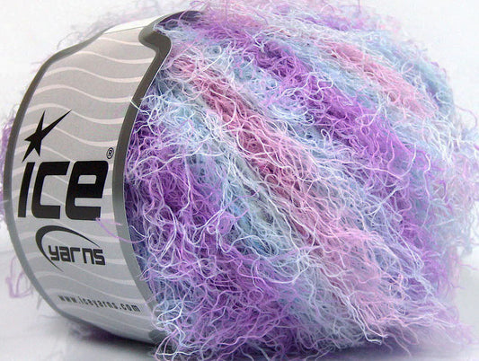 Lot of 8 Skeins Ice Yarns MODENA VISCOSE (40% Viscose 30% Wool) Yarn Lilac Light Blue Orchid