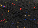 Ice Yarns Lieblings-Tweed – Schwarz, Regenbogen – 95 % Acryl, 5 % Viskose