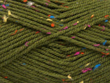 Ice Yarns Lieblings-Tweed – Dunkelgrün, Regenbogen – 95 % Acryl, 5 % Viskose
