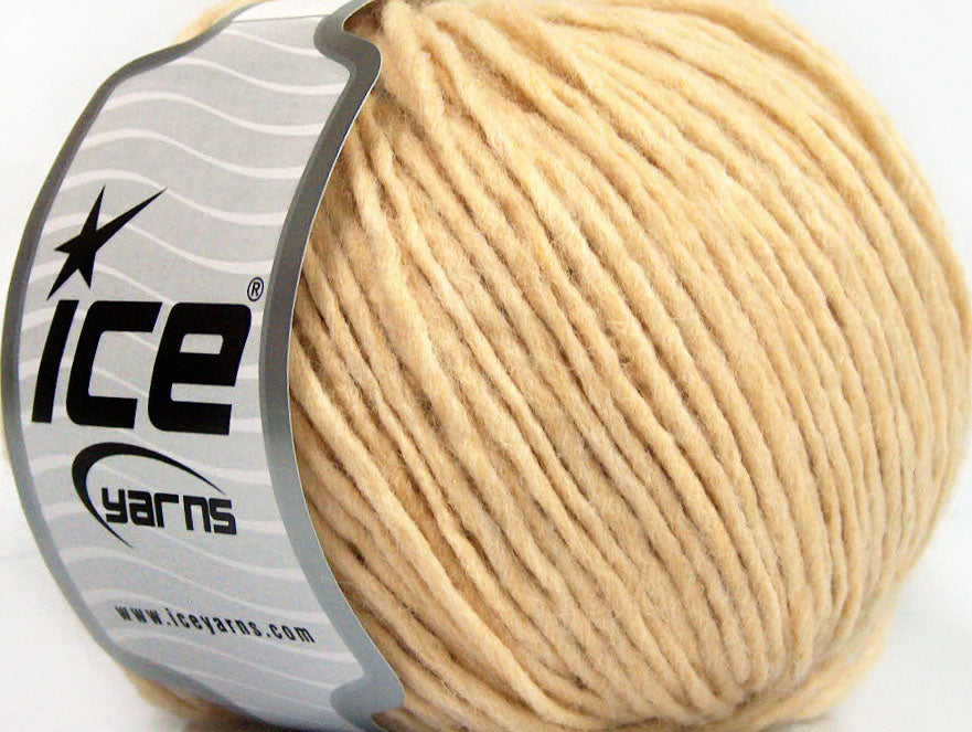 Lot of 8 Skeins Ice Yarns WOOL CORD ARAN (50% Wool) Yarn Dark Cream