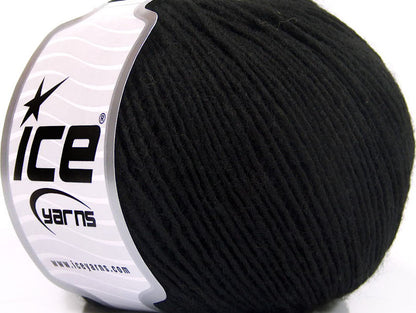 Lot of 8 Skeins ICE SALE PLAIN Hand Knitting Yarn Black