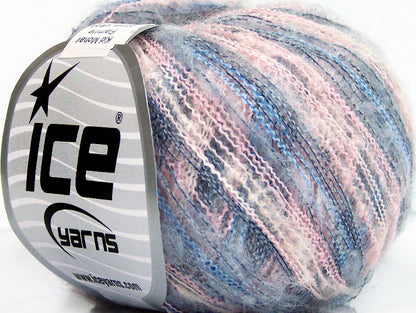 Lot of 10 Skeins ICE KID MOHAIR FLAMME (37% Kid Mohair) Yarn Pink Blue Shades White