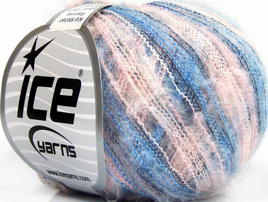 Lot of 10 Skeins Ice Yarns KID MOHAIR FLAMME (37% Kid Mohair) Yarn Pink Blue Shades White
