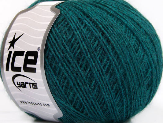 Lot of 8 Skeins ICE WOOL CORD SPORT (50% Wool) Hand Knitting Yarn Emerald Green