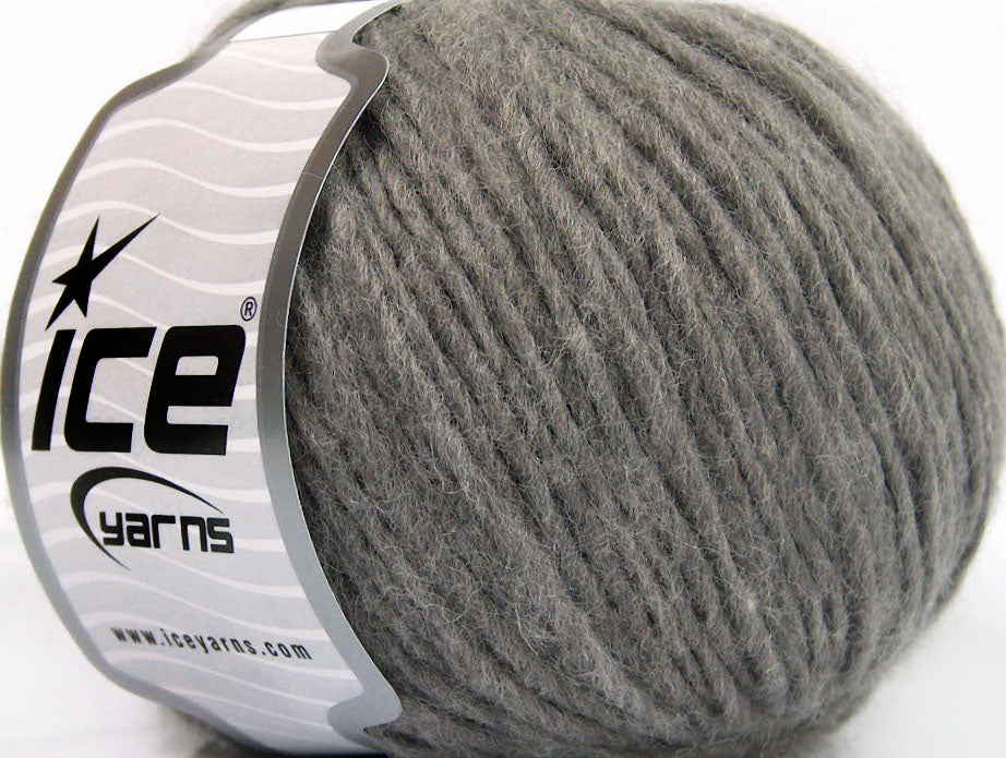 Lot of 8 Skeins ICE WOOL CORD ARAN (50% Wool) Hand Knitting Yarn Grey