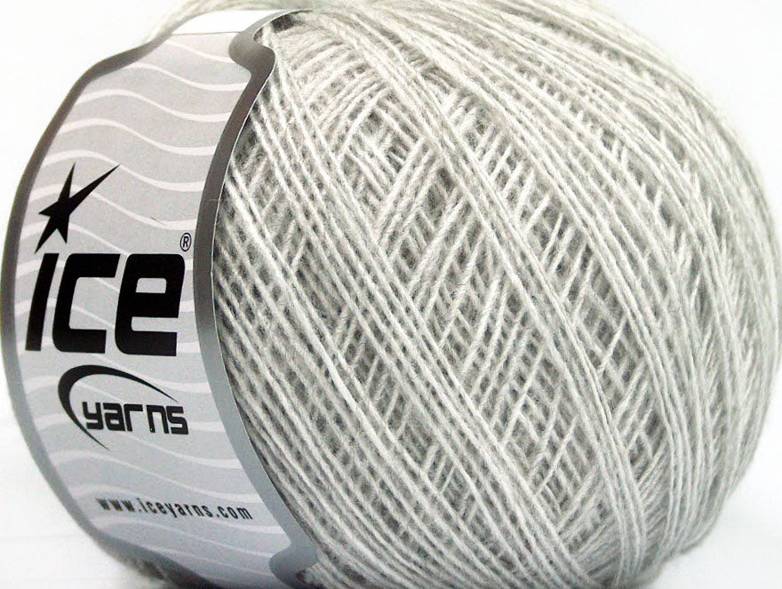 Lot of 8 Skeins ICE ACRYL CORD FINE Hand Knitting Yarn Light Grey