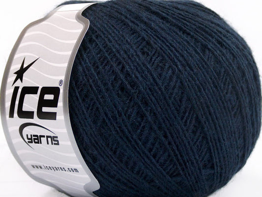 Lot of 8 Skeins ICE ACRYL CORD FINE Hand Knitting Yarn Navy