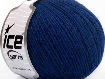 Lot of 8 Skeins ICE WOOL CORD SPORT (50% Wool) Hand Knitting Yarn Blue