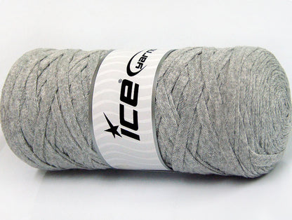 250 gr ICE YARNS JUMBO COTTON RIBBON (100% Recycled Cotton) Yarn Light Grey