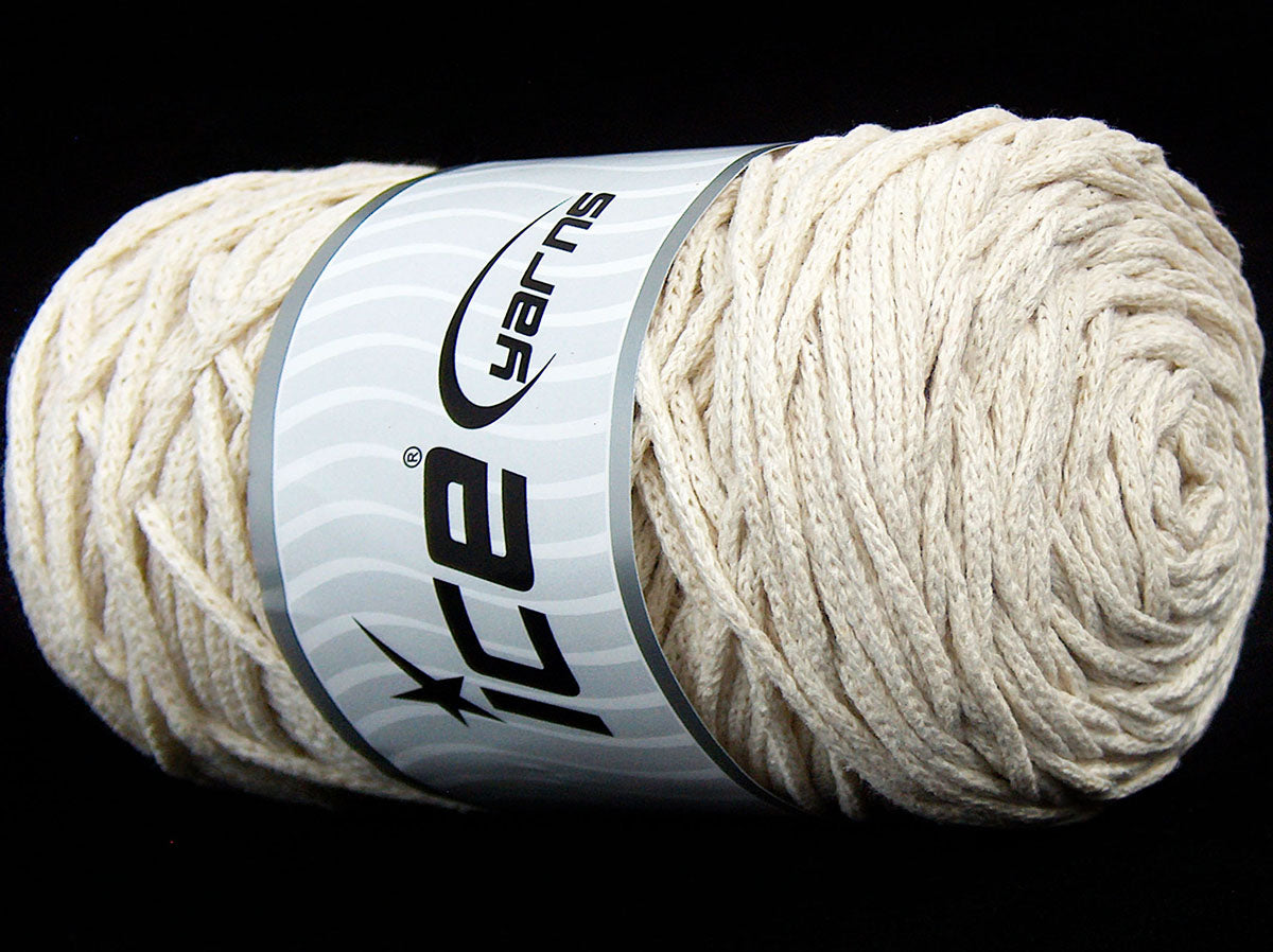250 gr ICE YARNS MACRAME COTTON BULKY (100% Cotton) Yarn Off White