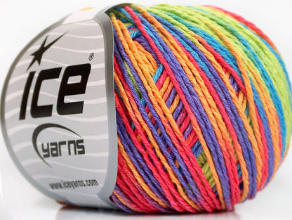 Lot of 8 Skeins Ice Yarns VENICE Yarn Blue Purple Green Orange Salmon