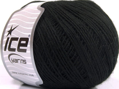 Lot of 8 Skeins ICE ACRYL CORD FINE Hand Knitting Yarn Black