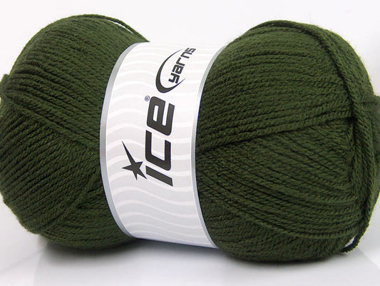 Lot of 4 x 100gr Skeins Ice Yarns GONCA Hand Knitting Yarn Khaki