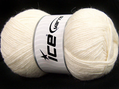 Lot of 4 x 100gr Skeins ICE ALPACA CLASSIC (25% Alpaca 25% Wool) Yarn Ecru