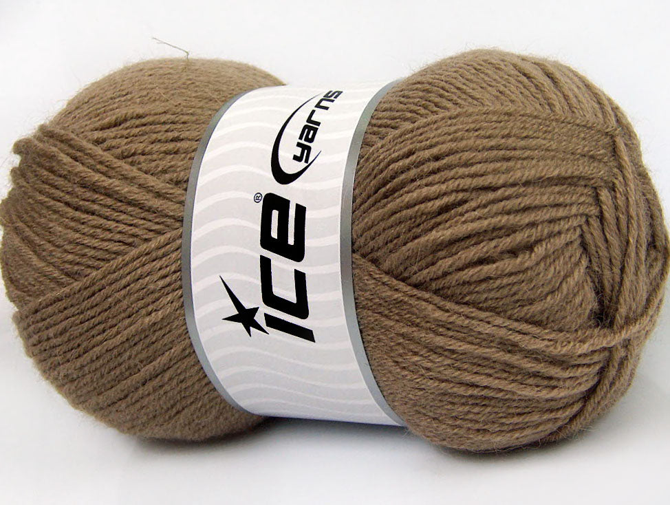 Lot of 4 x 100gr Skeins Ice Yarns ALPACA CLASSIC (25% Alpaca 25% Wool) Yarn Dark Camel
