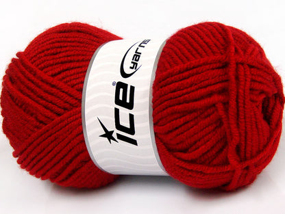 Lot of 4 x 100gr Skeins Ice Yarns LACQUER Hand Knitting Yarn Dark Red