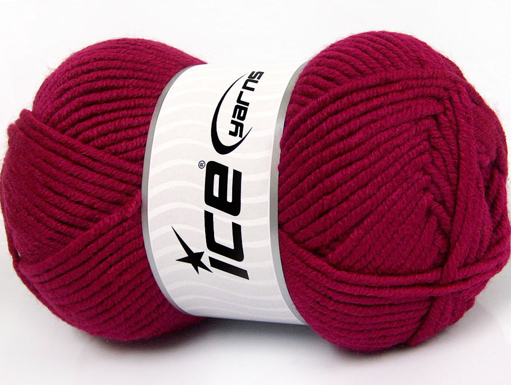 Lot of 4 x 100gr Skeins Ice Yarns LACQUER Hand Knitting Yarn Burgundy