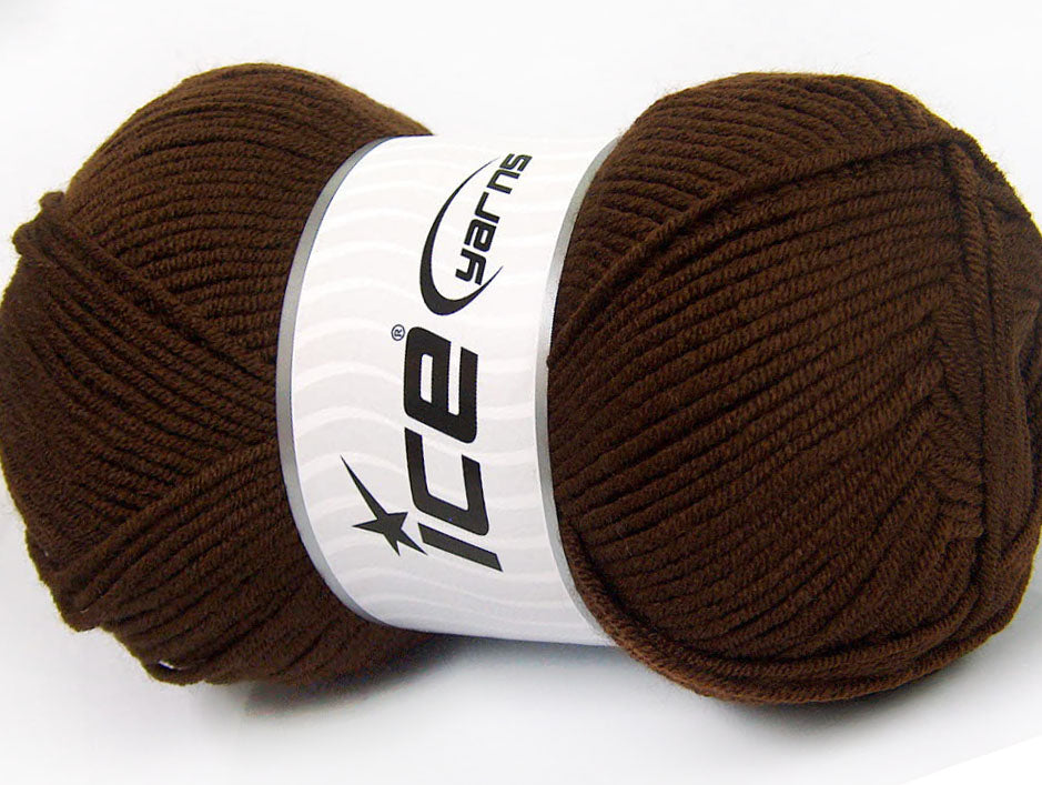 Lot of 4 x 100gr Skeins Ice Yarns CLASSIC ARAN Hand Knitting Yarn Brown